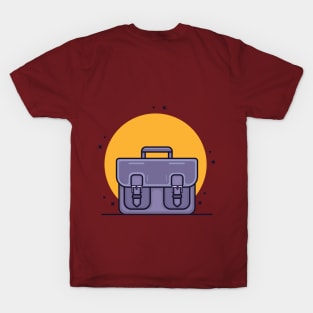 Purple Office Briefcase or Bag vector illustration. T-Shirt